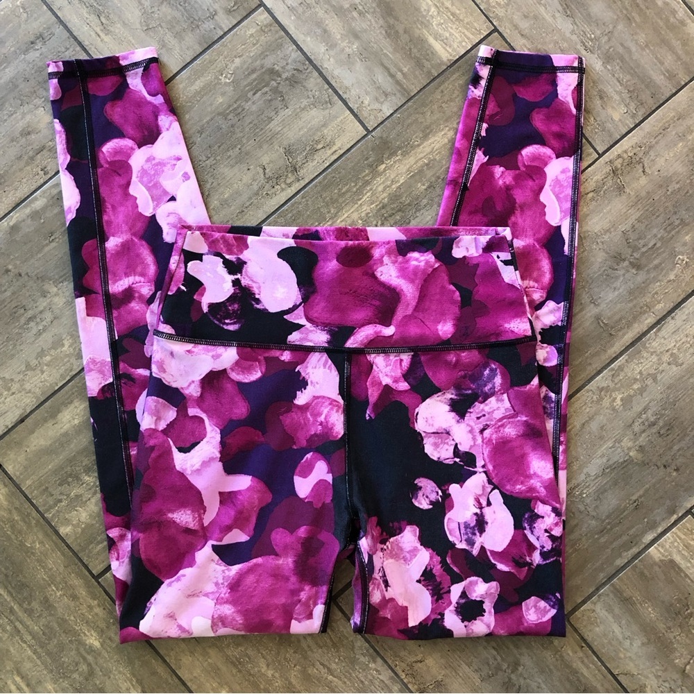 Women's Pink Floral Print Leggings